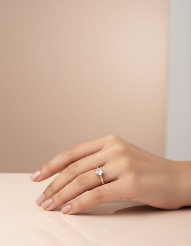 Classic Silver Solitaire Crystal Ring