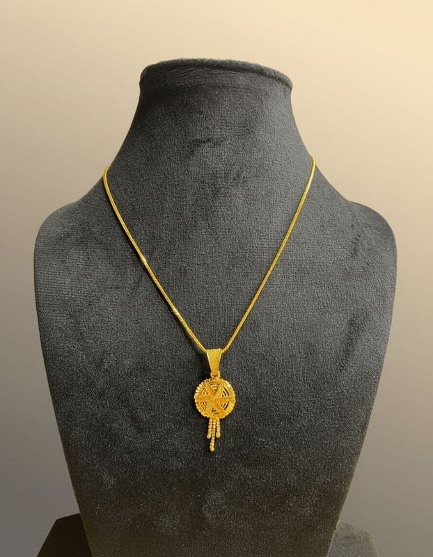 Traditional Gold-Plated Geometric Pendant